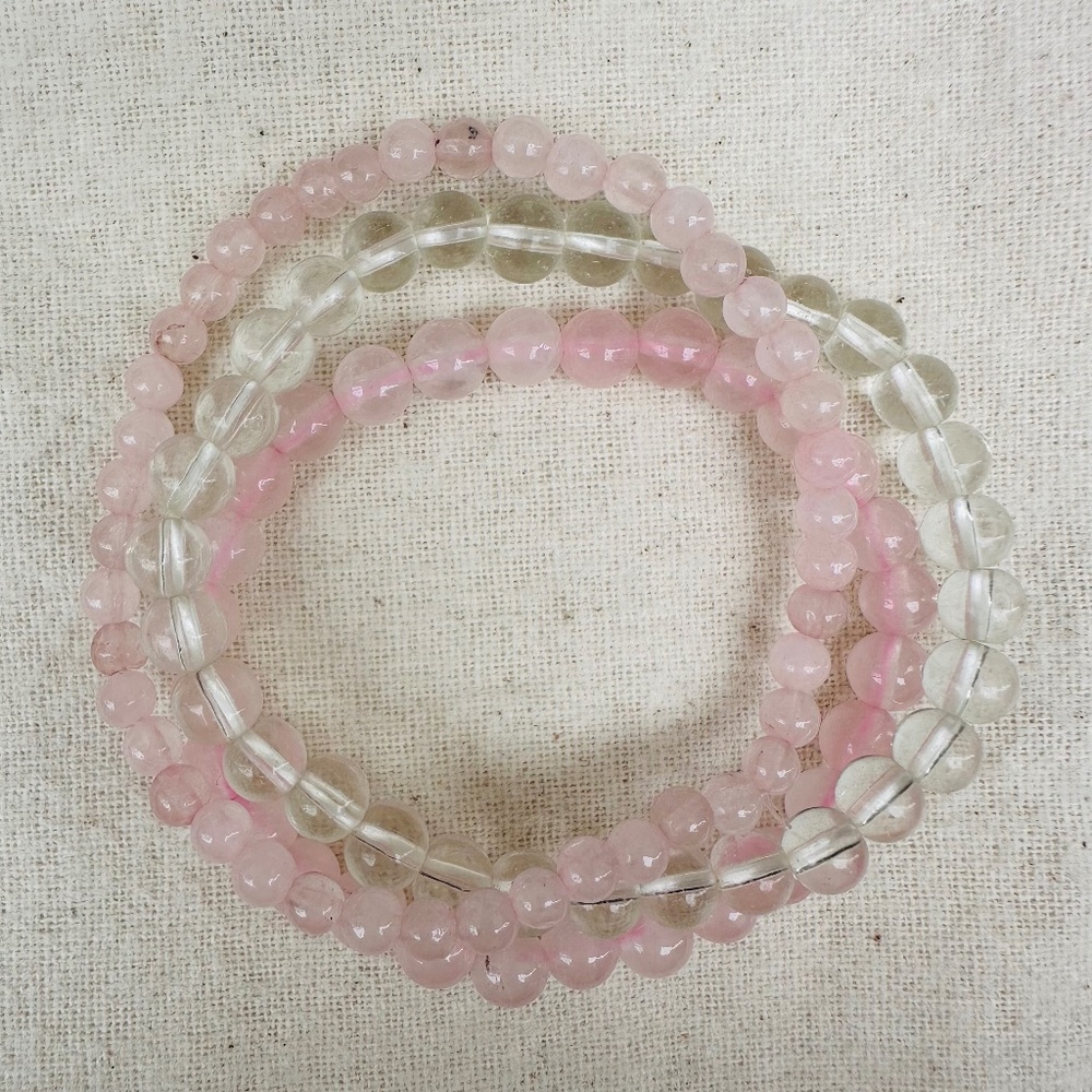 Love & Self love crystal bracelet set of three.